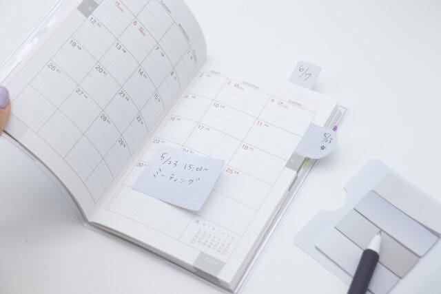 ダイソー　ファイル風ふせん（CHN、パープル＆グレー、90枚）　使用例
