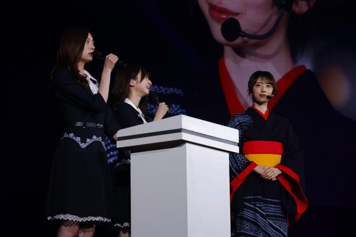 梅澤美波、菅原咲月、矢田萌華/乃⽊坂46初披露の会「はじめまして、6期⽣です」撮影:鈴木健太(KENTA Inc.)