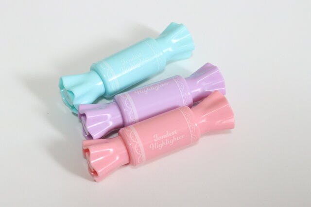 ダイソー 蛍光ペン(キャンディー、ツイン、3本) セット内容 ダイソー 蛍光ペン(キャンディー、ツイン、3本) セット内容