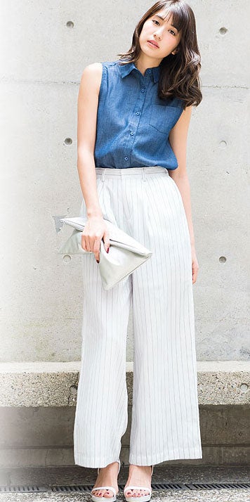 フルレングスシンプルワイドパンツ「神戸レタス」2490円（税込）