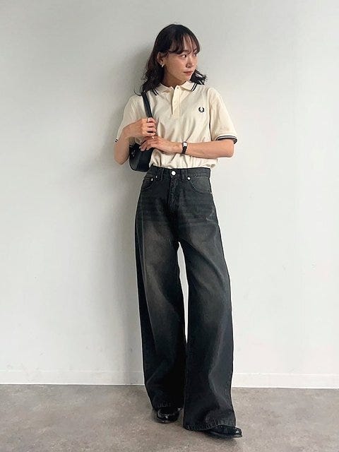 ワイドデニム コーデ ワイドデニムコーデ2