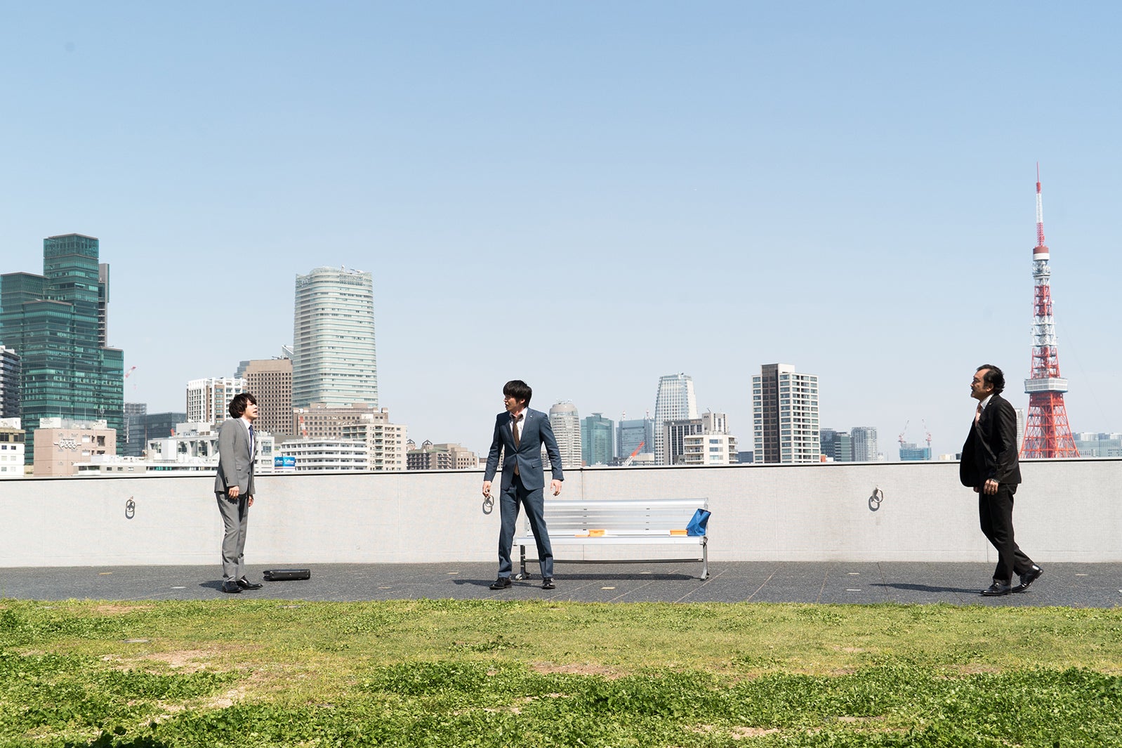 林遣都、田中圭、吉田鋼太郎／「おっさんずラブ」第2話より（C）テレビ朝日