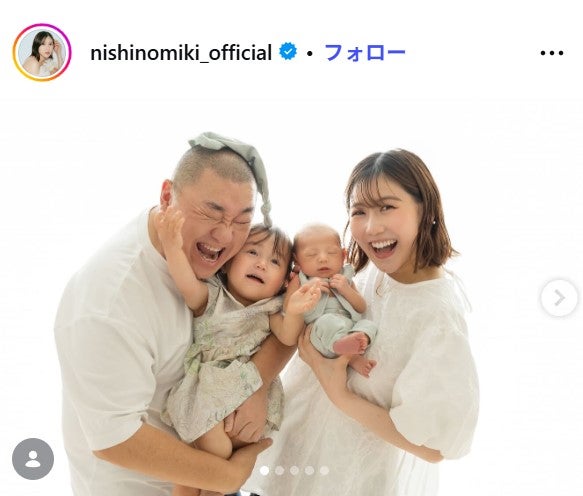 頑馬のニューボーンフォト撮影時／西野未姫Instagramより