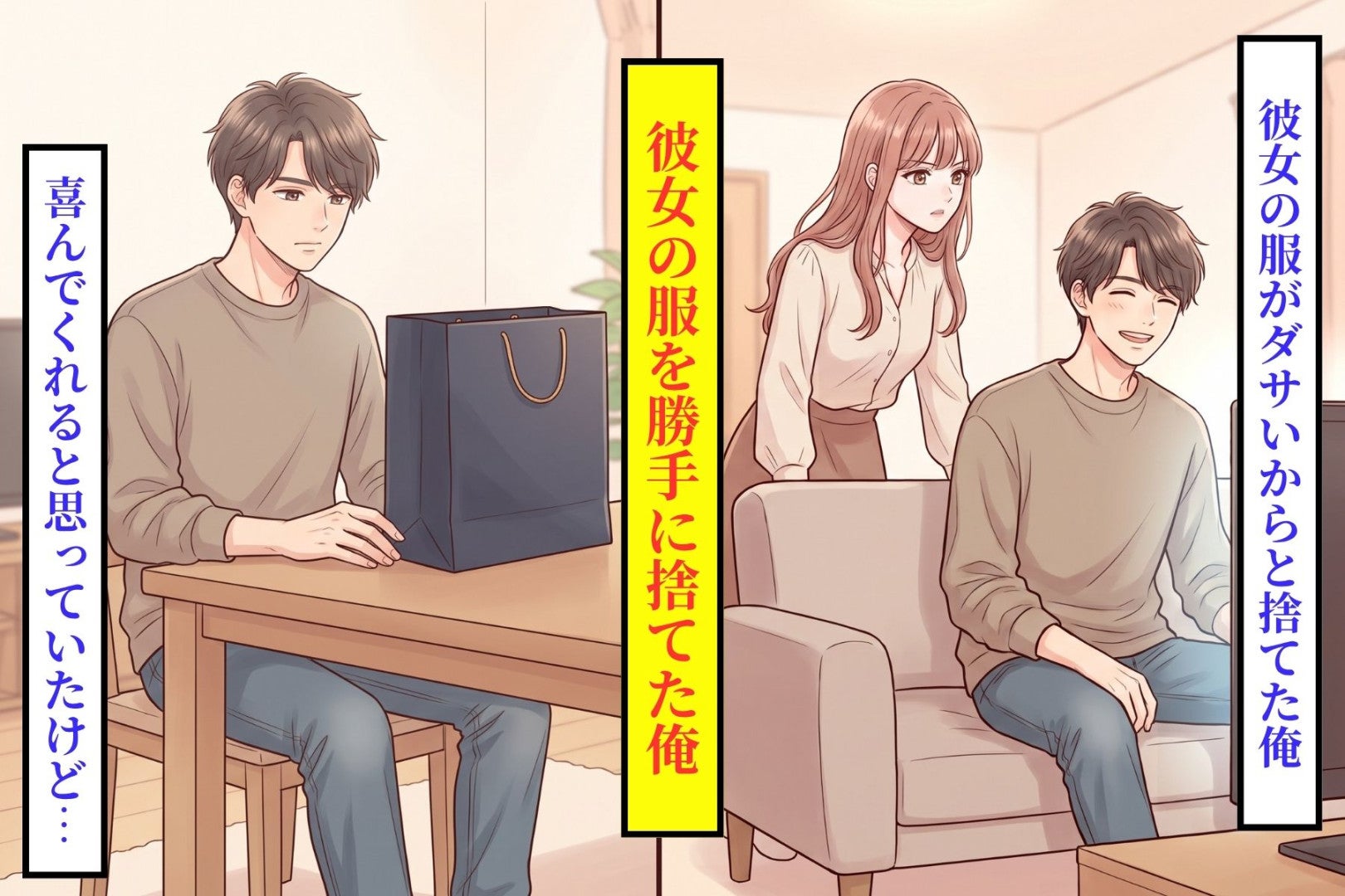 彼女の服を勝手に処分した俺が、「ダサいから」としか言えなかった本当の理由