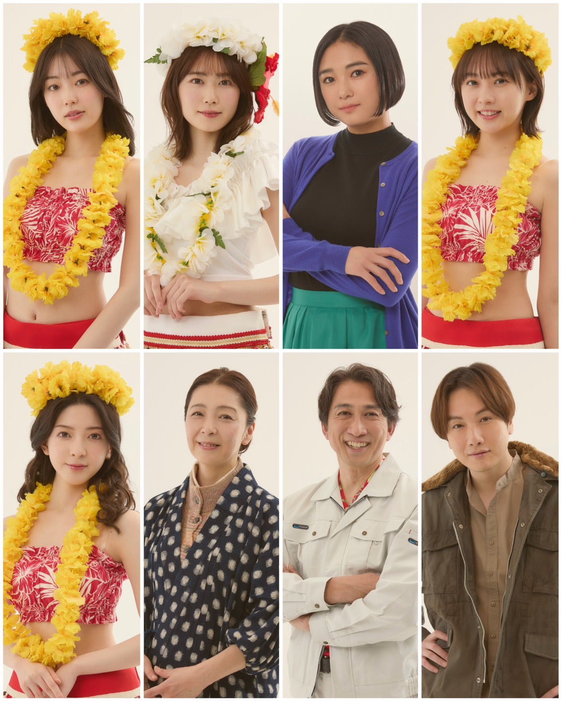 （上段左から）中村里帆、丹生明里、映梨那、木崎ゆりあ（下段左から）菅原りこ、有森也実、神尾佑、細貝圭「フラガール - dance for smile ‒ 」（提供写真）