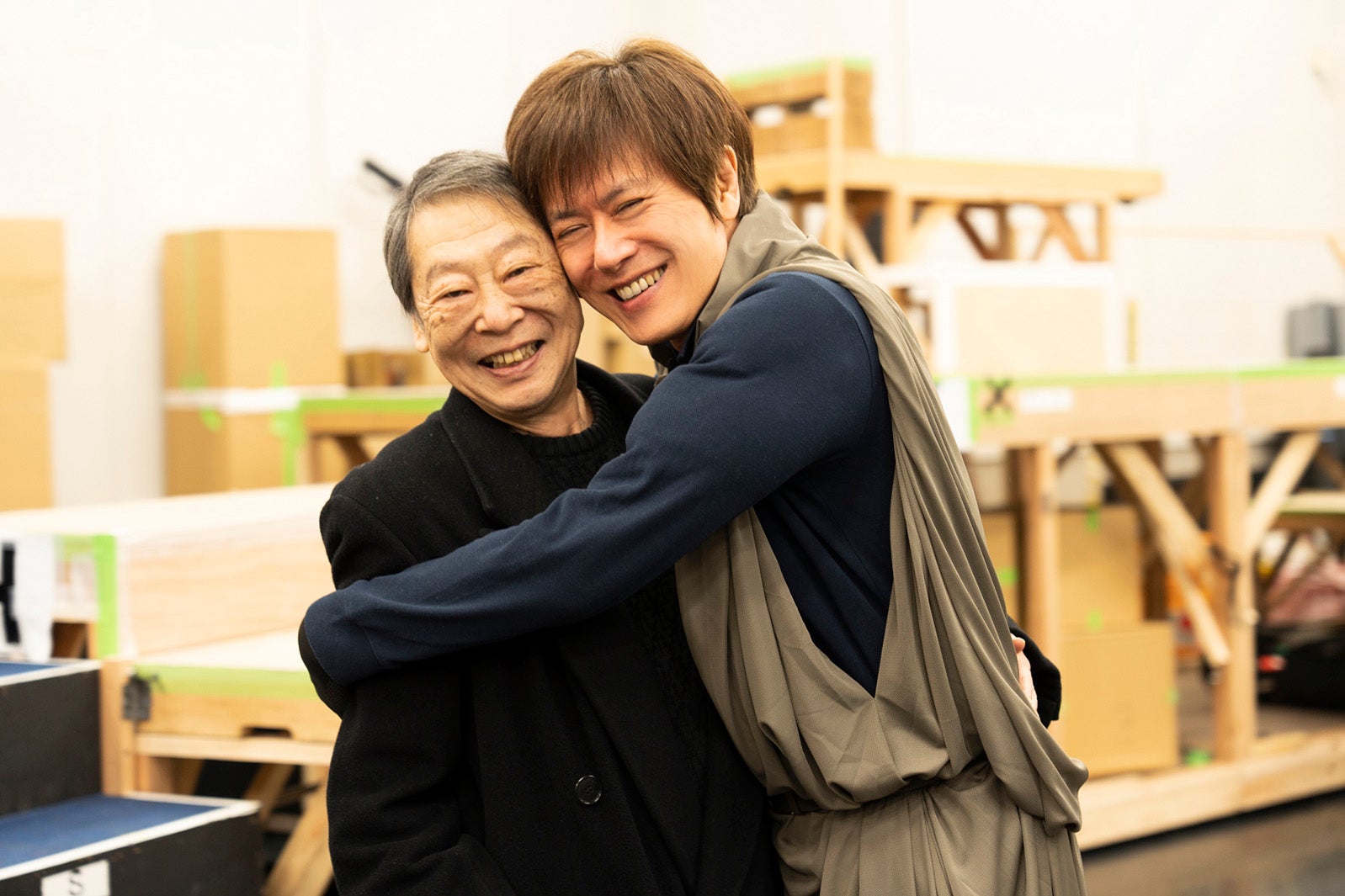 壤晴彦、山口祐一郎／舞台「キングダム」稽古場より （提供写真）
