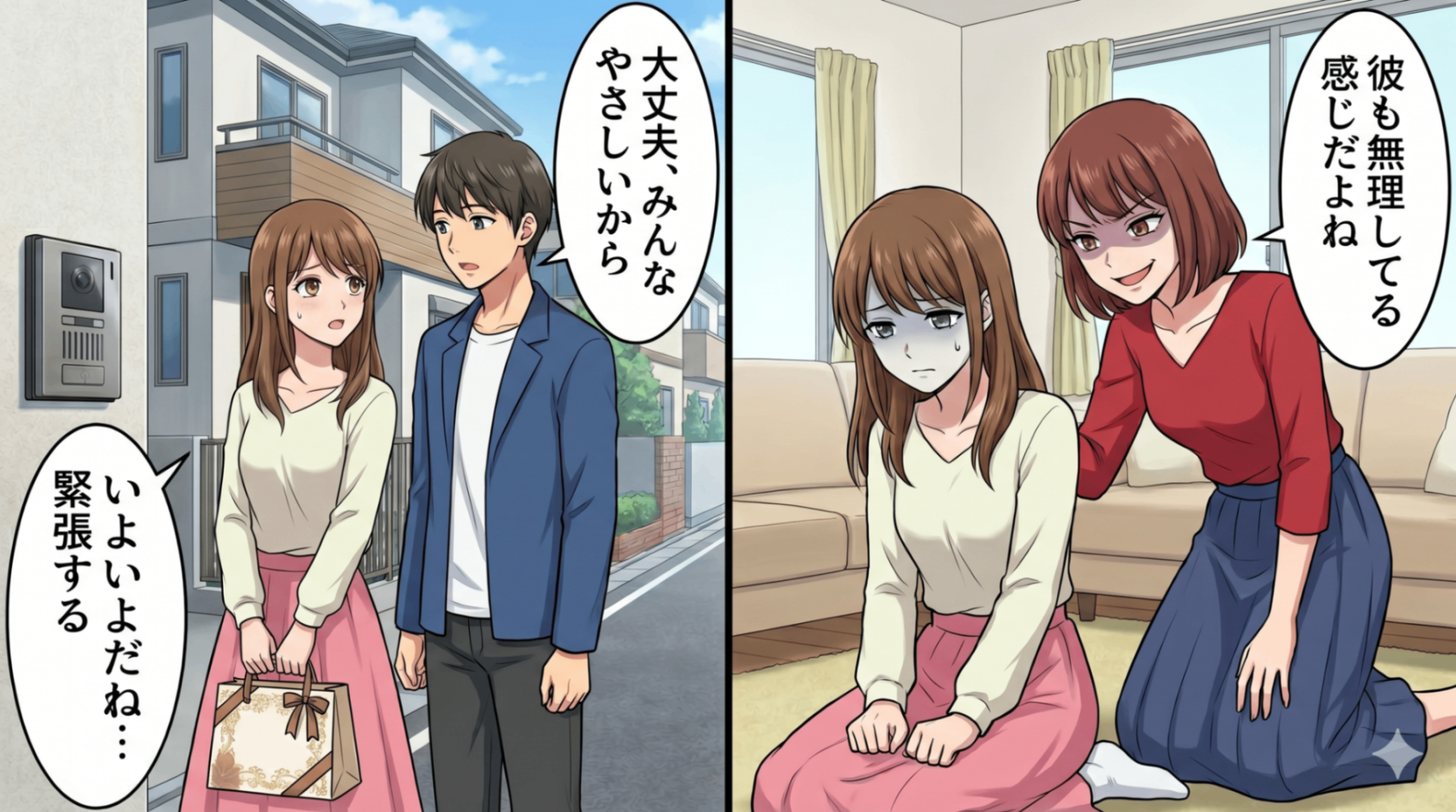 【最後にスカッと！】彼の実家へ初訪問。そこで“マウント発言”が止まらない幼馴染に出会って...まさかの事態に！？
