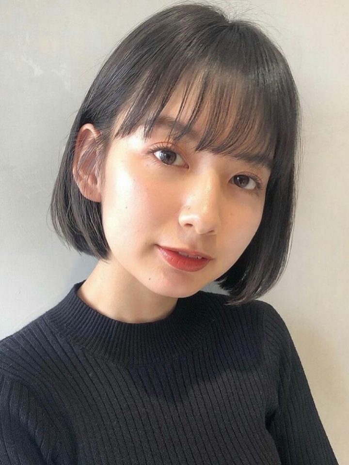 丸顔さんにおすすめのミニボブヘア特集 お悩み解消小顔スタイルのコツを紹介 モデルプレス