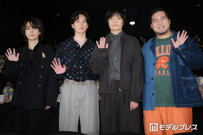 門脇康平監督、坂東龍汰、岡山天音、松井ケムリ(C)モデルプレス
