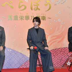 「べらぼう」出演者発表会見に出席した（左から）染谷将太、横浜流星、渡辺謙（C）モデルプレス
