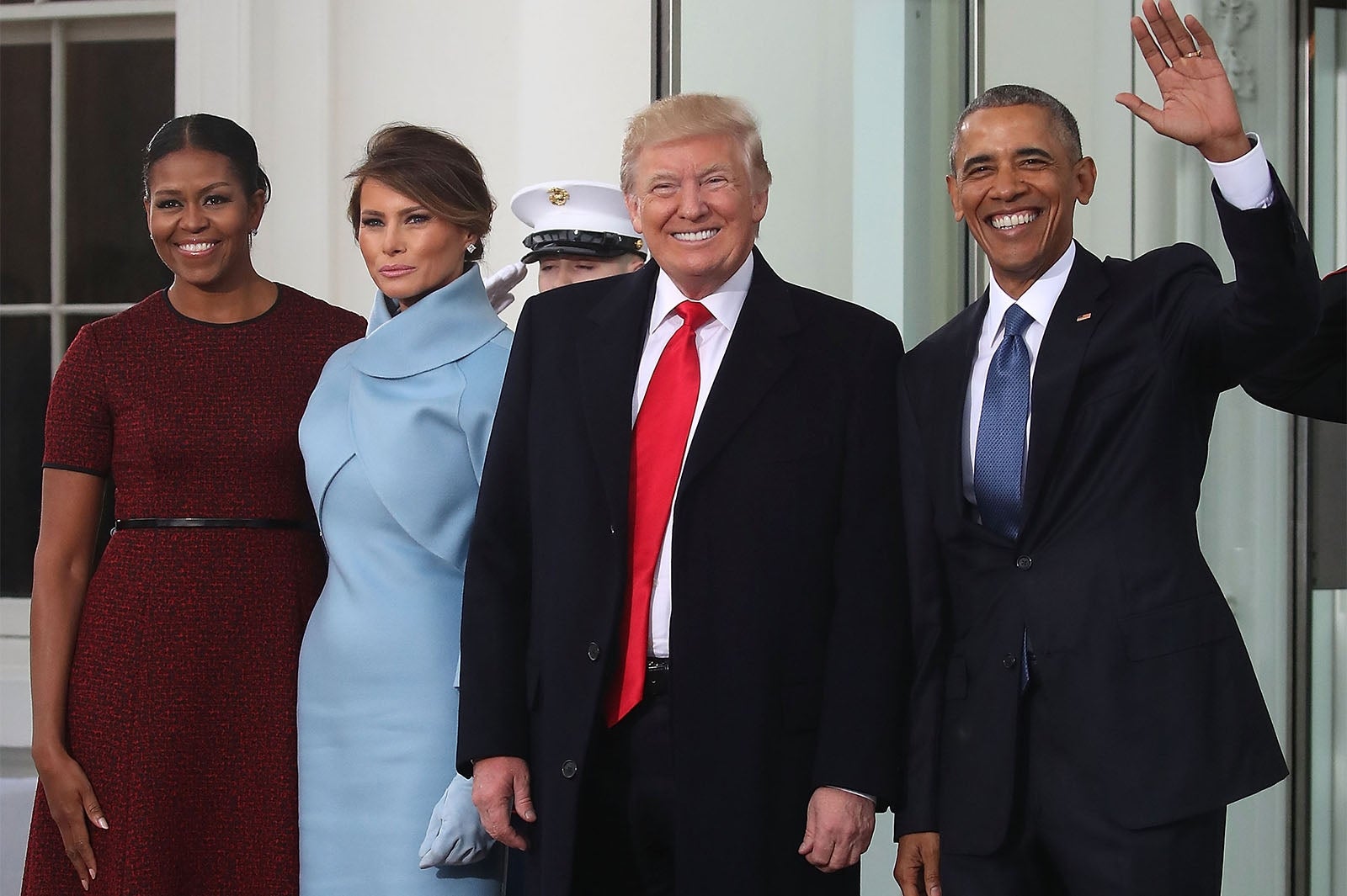 トランプ新大統領と夫人のメラニア・トランプ氏、オバマ前大統領ら／photo：GettyImages