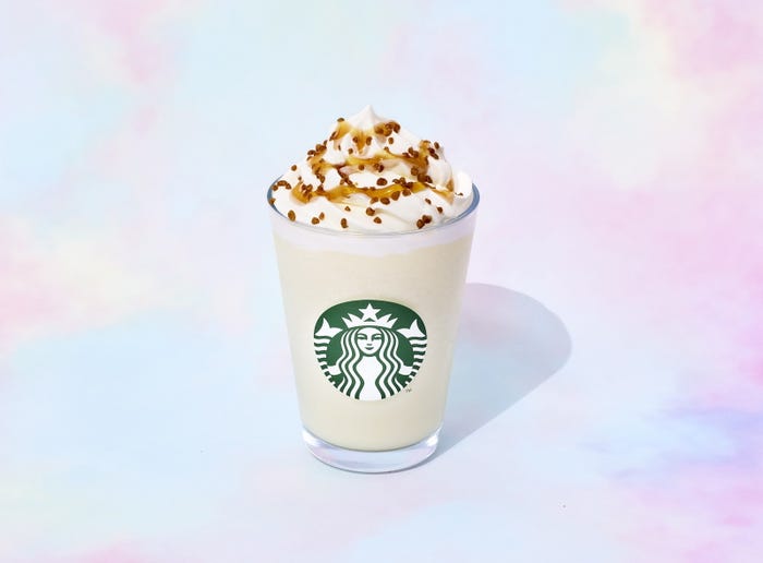 バニラ クリーム フラペチーノ + ジンジャー シュガー チップ + ペッパー カルダモン メープル ソース/提供画像
