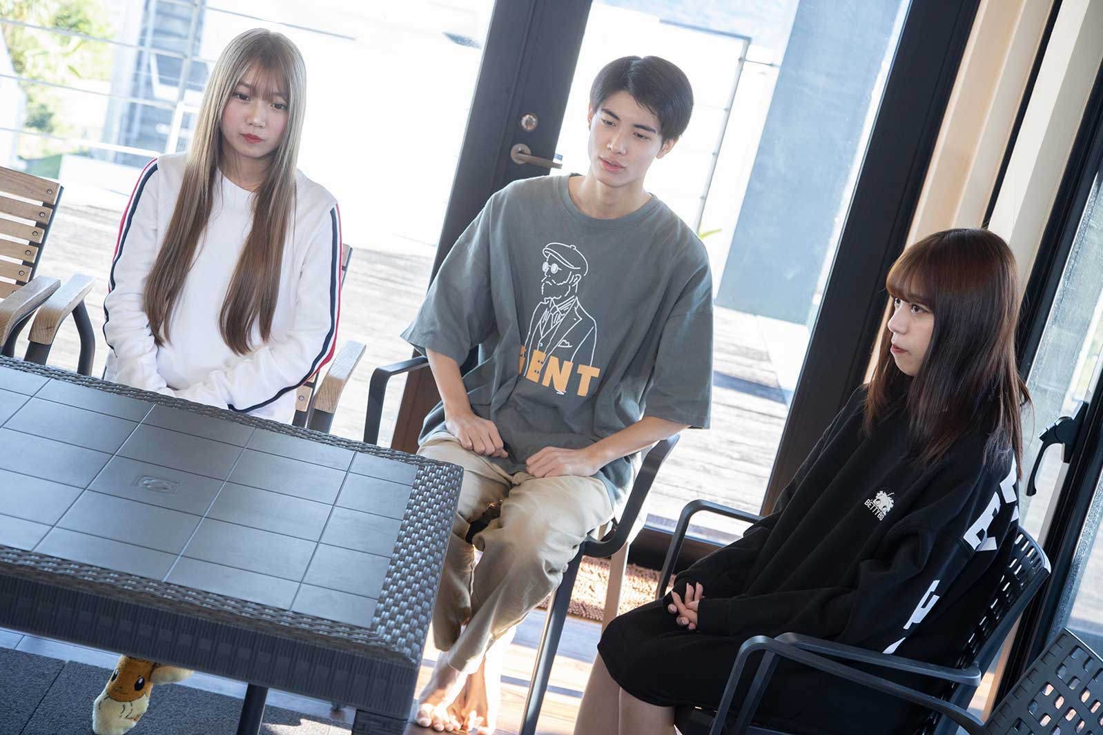 るか、はると、るな「今日、好きになりました。-赤い糸編-」（C）AbemaTV, Inc.