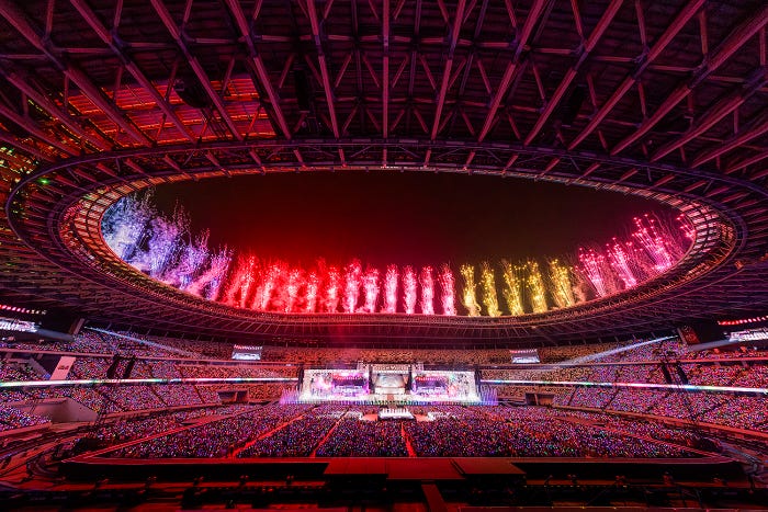 「Snow Man 1st Stadium Live~Snow World~ 」花火の様子(提供写真)