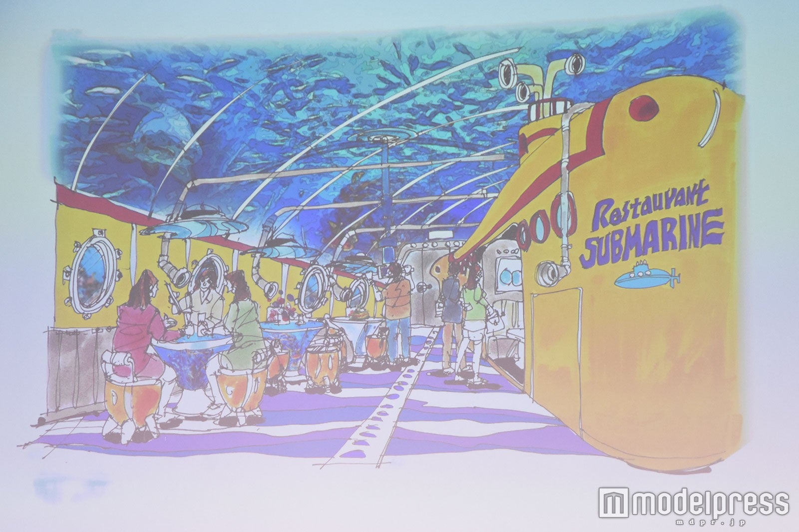 内田理央が考案した“潜水艦レストラン”のイメージ図（C）モデルプレス