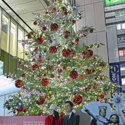 「渋谷ヒカリエ」クリスマスツリー点灯式に登場したDREAMS COME TRUEの吉田美和、中村正人（左から）