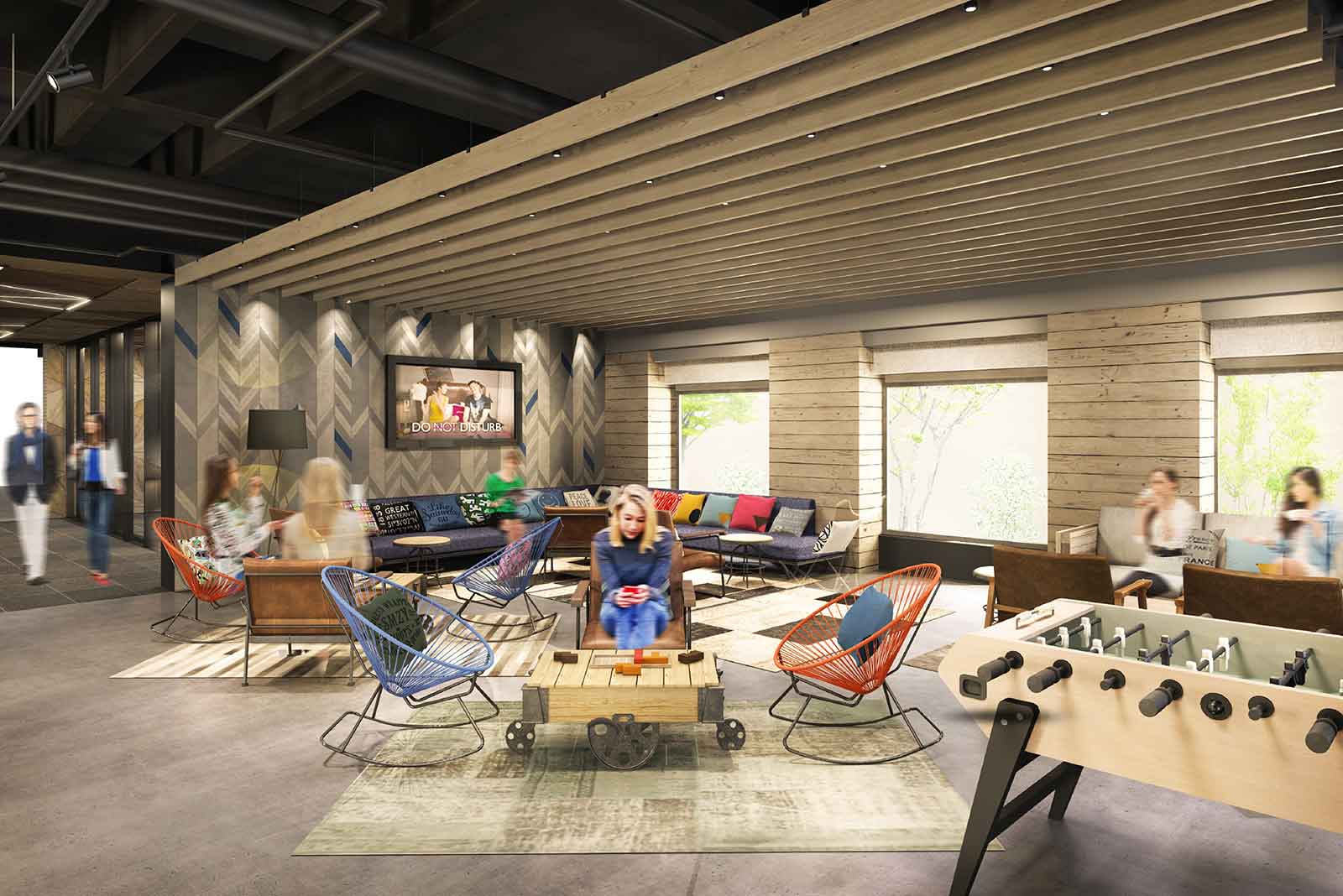 モクシー東京錦糸町ロビー（イメージ）／画像提供：マリオット・インターナショナル