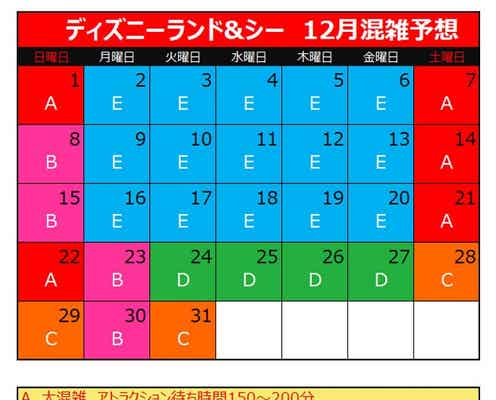 ディズニーランド&シー「12月の混雑予想」