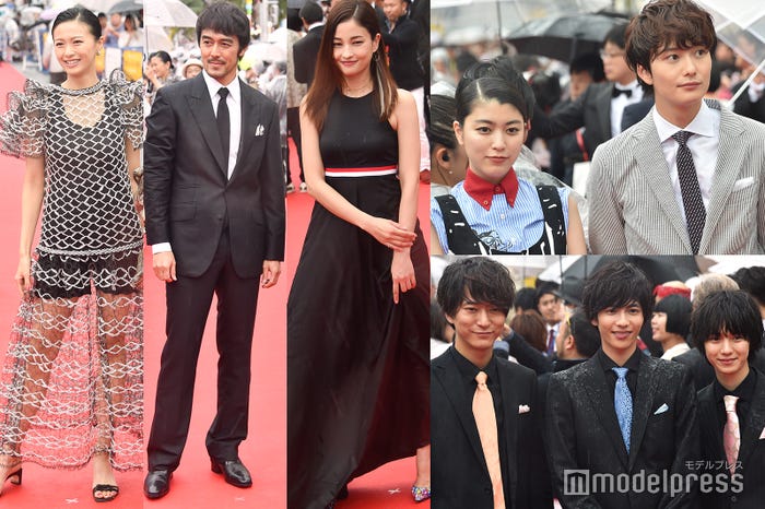 (左から)榮倉奈々、阿部寛、黒木メイサ(上段)成海璃子&岡田将生(下段)浅香航大&志尊淳&小越勇輝(C)モデルプレス