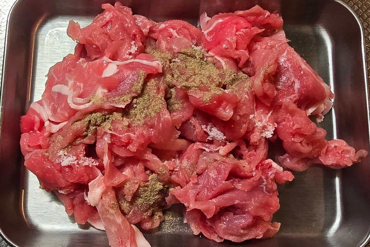 豚こまとえのきのオイポン炒め・豚こま