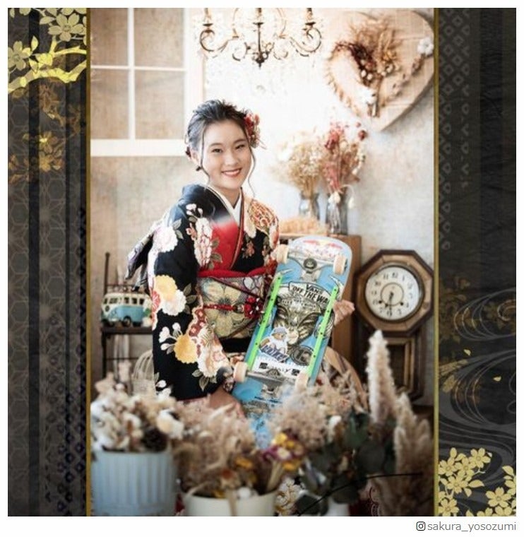 “新成人”五輪スケボー金・四十住さくら、振袖披露に反響「綺麗すぎる」「美しい」の声