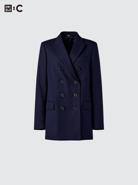 ダブルテーラードジャケット 2025秋冬ユニクロ女性コラボダブルテーラードジャケット