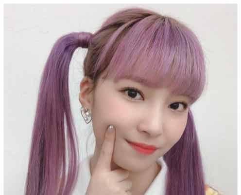 NiziUマユカ、紫ヘアのツインテール姿にファン歓喜「天使過ぎ」「無敵」