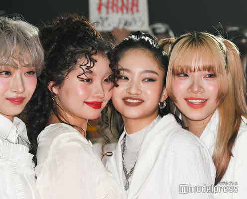 HANA、KOHARUセンターのカマキリダンスで沸かす デビュー前に圧巻ステージ【MTV VMAJ レッドカーペット】