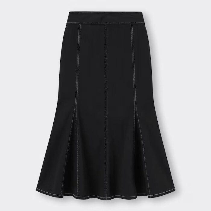 GU　黒スカート　マストバイ　ステッチマーメイドロングスカート