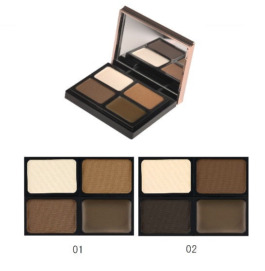 「マイブロウクリエーター」（左から）01:ライトベージュ×ブラウン、02:ニュアンスブラウン×グレー