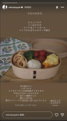 高垣麗子Instagramストーリーズより
