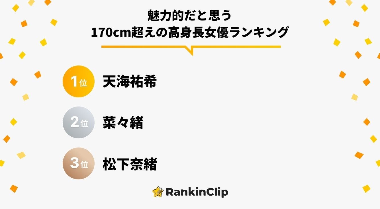 魅力的だと思う170cm超えの高身長女優ランキング