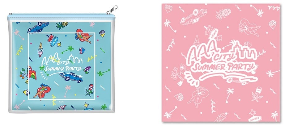 ビニールポーチ1,500円、ハンカチ1,000円（税抜）（C）AMG