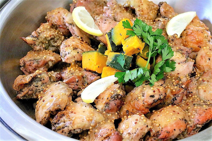 新宿高野フルーツバーチキンとかぼちゃのハーブ焼き