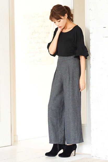 ヘリンボーンワイドパンツ「Re:EDIT by GALSTAR」2,998円（税込）／画像提供：Re:EDIT by GALSTAR