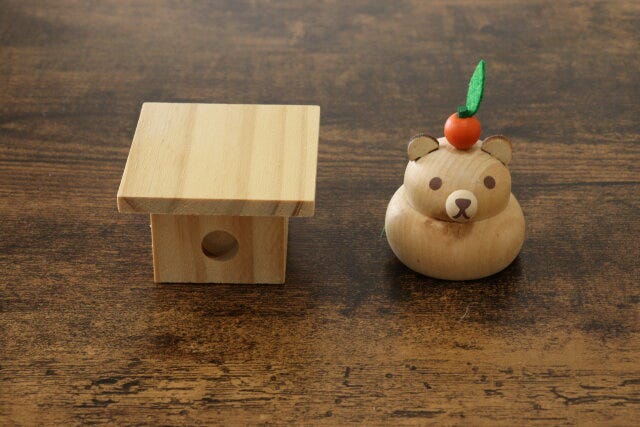 木製鏡餅台座　木製鏡餅