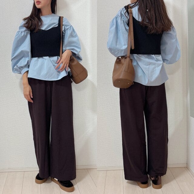 ブルー×ブラウンでトレンドカラーコーデ ブルー×ブラウンでトレンドカラーコーデ
