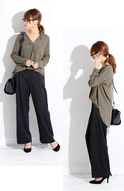 とろみシフォンドレープデザインブラウス/トップス「Galoo Shoppers」4,104円(税込)/画像提供:Galoo Shoppers