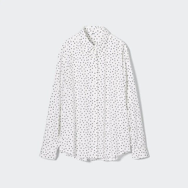 ユニクロ　シャツ　レーヨンプリントブラウス