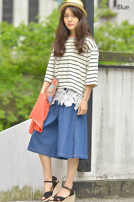 こなれた感デニム風ガウチョパンツ「coca」3,990円（税込）