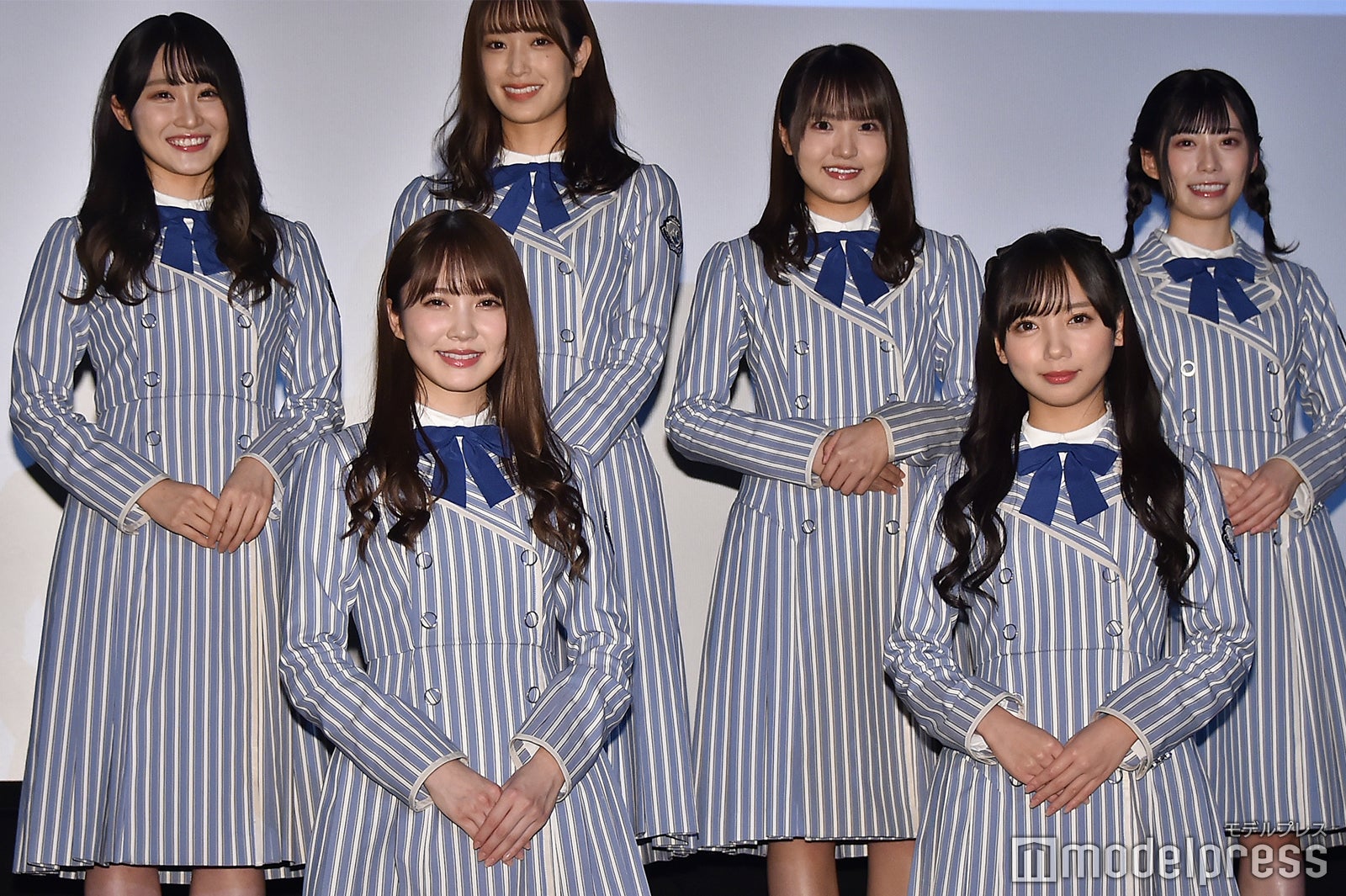 （上段左から）潮紗理菜、佐々木久美、高瀬愛奈、東村芽依（下段左から）加藤史帆、齊藤京子（C）モデルプレス