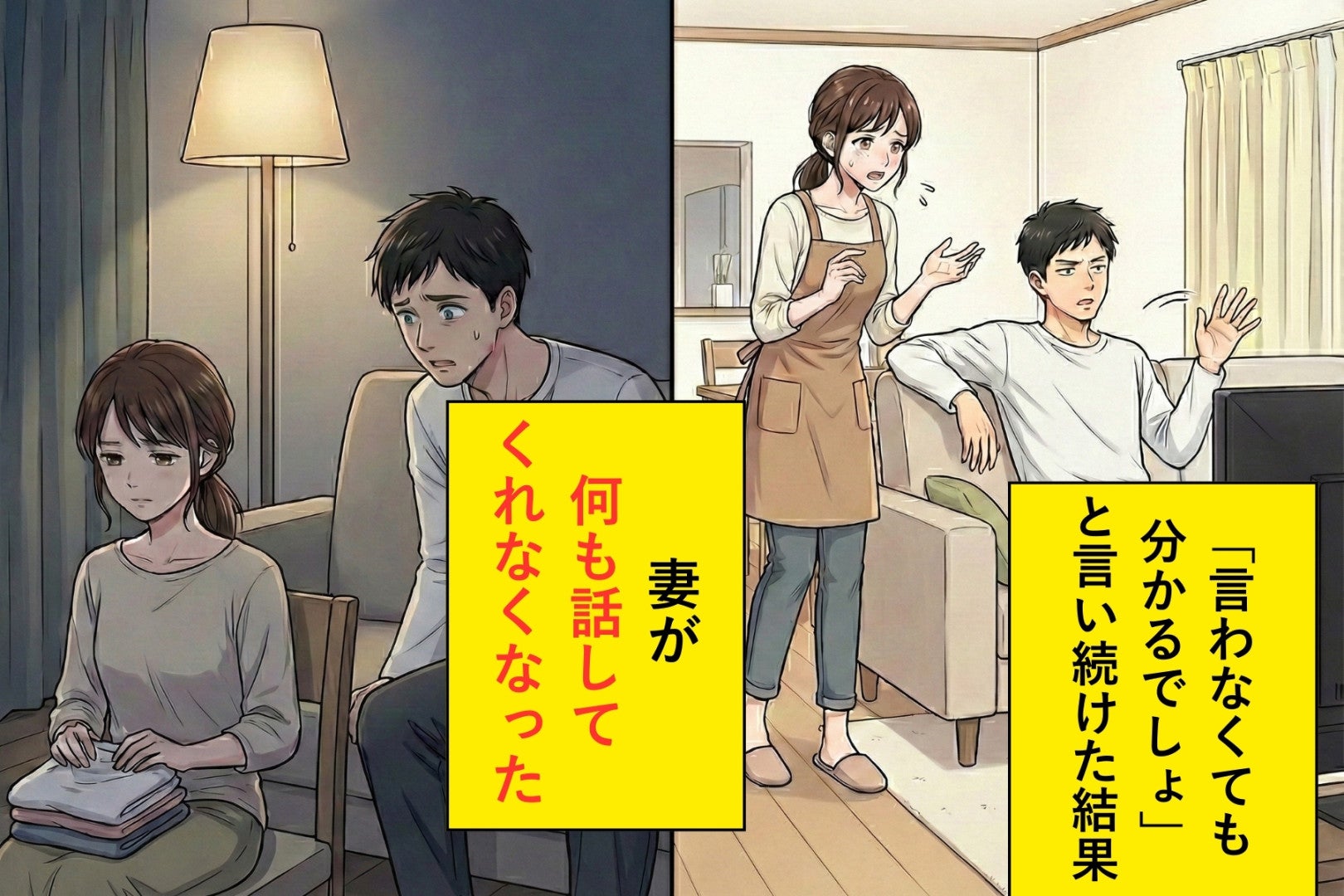 夫婦だから何も話さなくてもわかってくれると思っていたら→妻は何も話さなくなってしまった
