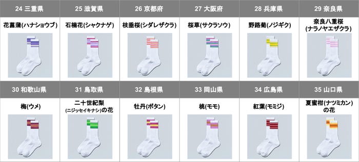 47都道府県別ラインソックス/提供画像