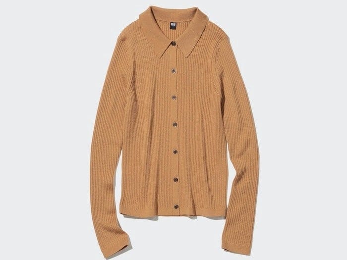 ユニクロ　エクストラファインメリノリブポロカーディガン　3990円（税込）