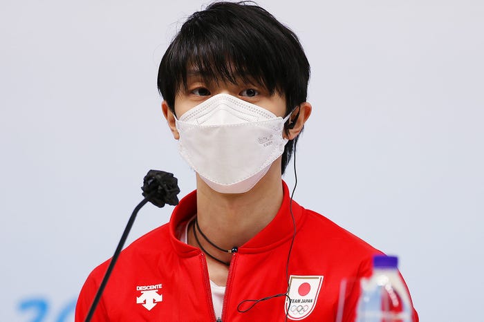 会見に登場した際の羽生結弦選手/Photo by Getty Images