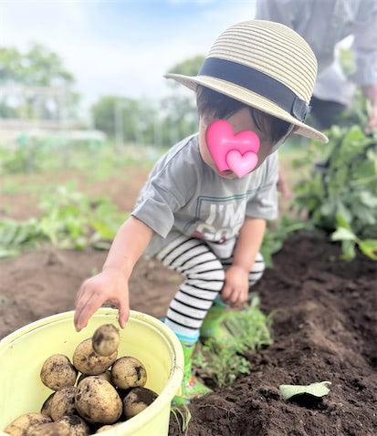 小島瑠璃子、2歳息子とじゃがいも掘り 麦わら帽子姿に「かわいい〜」の声