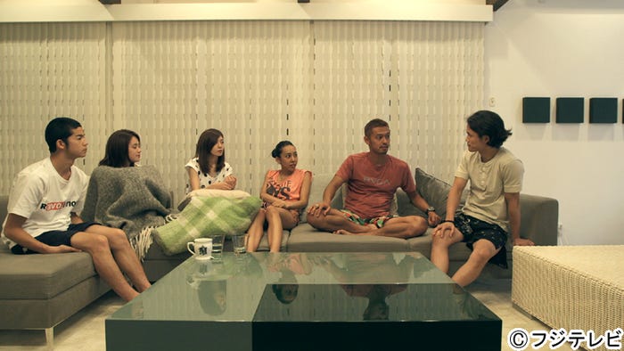 左から:菅谷哲也、筧美和子、住岡梨奈、武智ミドリ、今井洋介、宮城大樹/「テラスハウス」8月2日放送回より