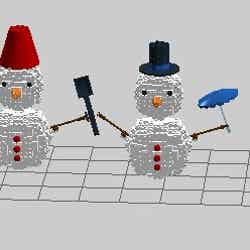 LEGO(R)ブロックによる雪だるま/画像提供:アスナル金山
