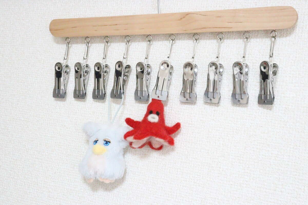 クリップ木製ハンガー（10個付）　ディスプレイ