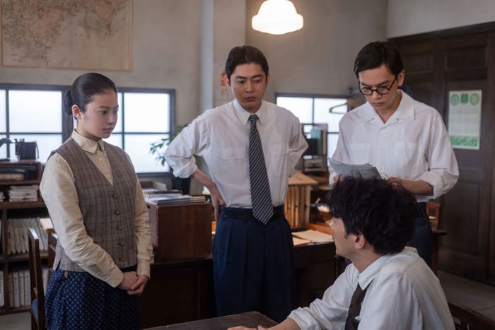 今田美桜、倉悠貴、津田健次郎、北村匠海「あんぱん」第77話(C)NHK